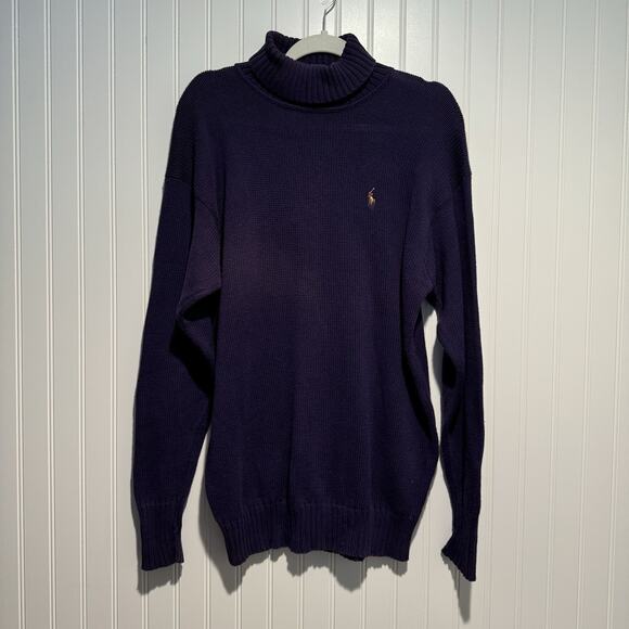 Ralph Lauren Other - Ralph Lauren Purple Cotton Turtleneck Sweater Polo Player Mens Large